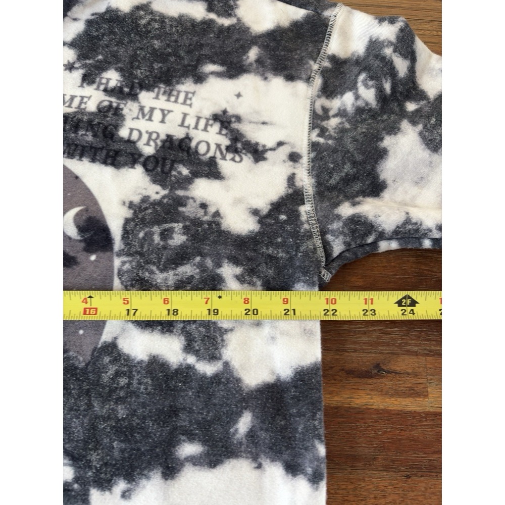 Hollister Hoodie Women's Medium Tie Dye Cotton Sweatshirt Black White‎ Dragon - Picture 9 of 16